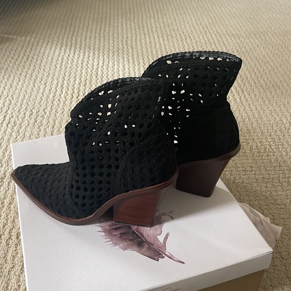 Jessica Simpson Lukkah Booties Black Woven 8.5M - Picture 10 of 14